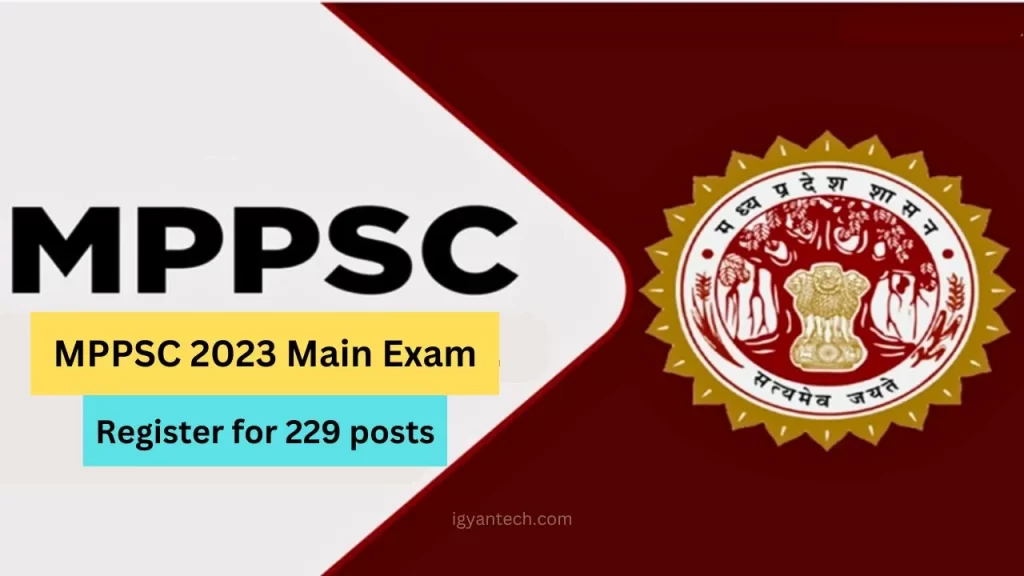 MPPSC 2023 Main Exam Registration